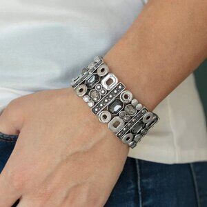 Paparazzi Jewelry Accessories - Dynamically Diverse - Silver Bracelet - Vintage